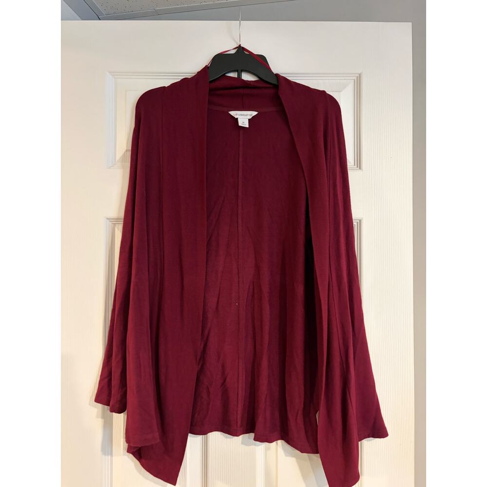 Liz Claiborne Burgundy Long Sleeve Cardigan Size M
